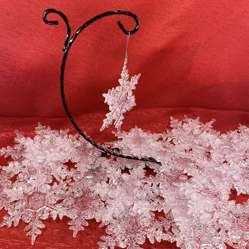 Lot 36 of Clear‎ Plastic Snowflake Christmas Ornaments Winter Tree Decor